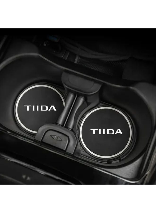 TIIDA Car Water Coaster 2 Pieces Anti Slip Cup Holder With White Label - Image 1